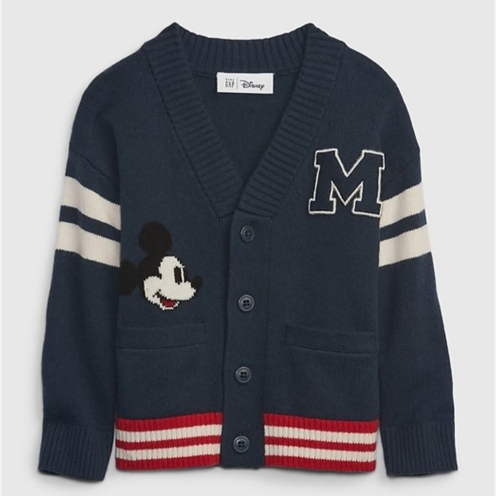 Gap × Disney Toddler Mickey Mouse Varsity Sweater Cardigan sz 3